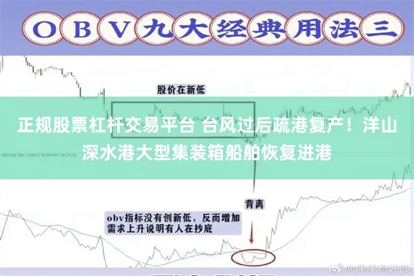 正规股票杠杆交易平台 台风过后疏港复产！洋山深水港大型集装箱船舶恢复进港
