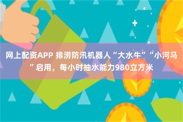 网上配资APP 排涝防汛机器人“大水牛”“小河马”启用，每小时抽水能力980立方米
