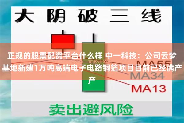 正规的股票配资平台什么样 中一科技：公司云梦基地新建1万吨高端电子电路铜箔项目目前已经满产